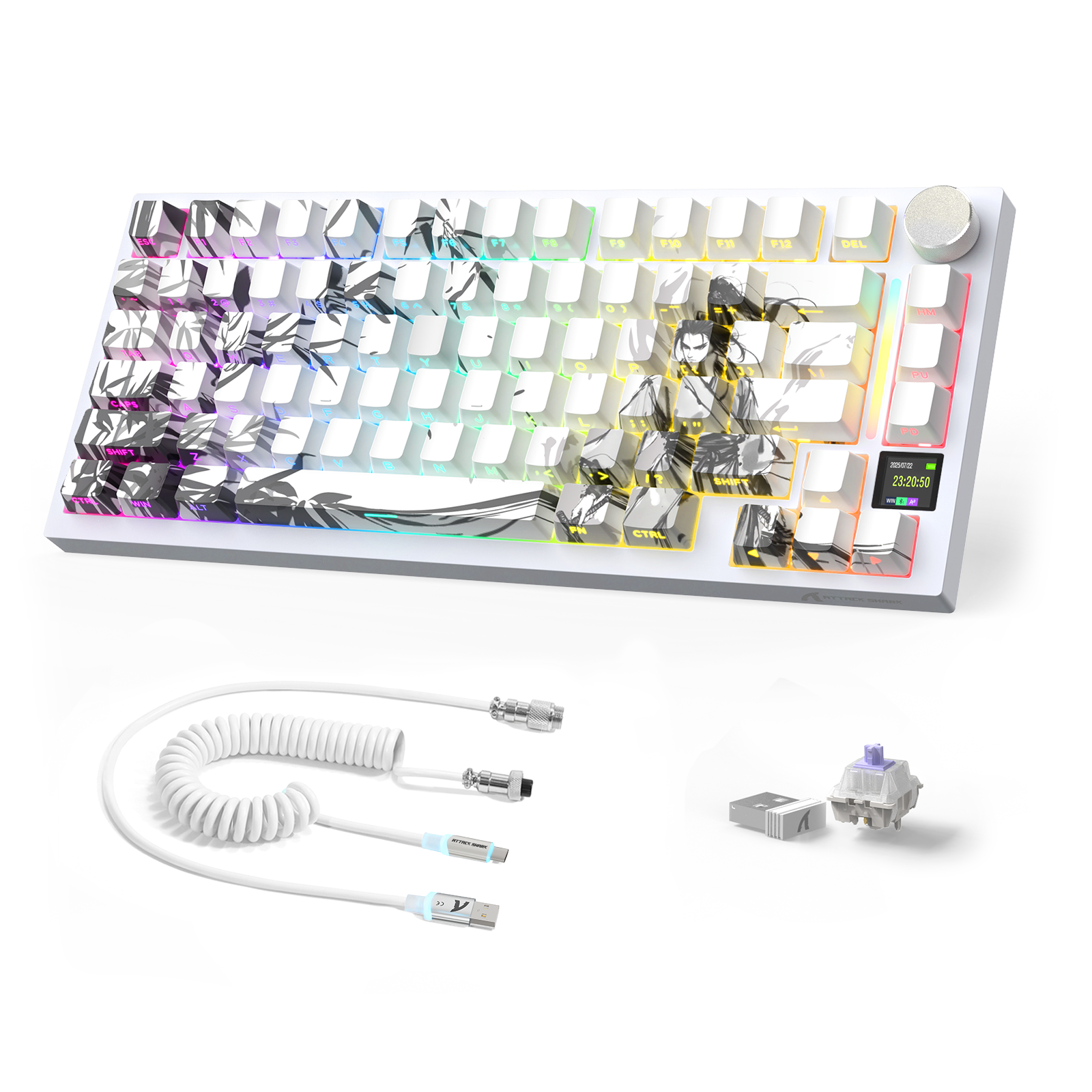ATTACK SHARK X820ULTRA Mechanical Keyboard with C01ULTRA Coiled Cable