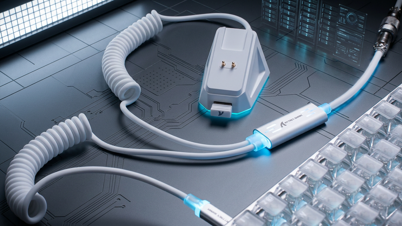 ATTACK SHARK C08 2-in-1 Custom Aviation Cable for 8kHz Magnetic Keyboards