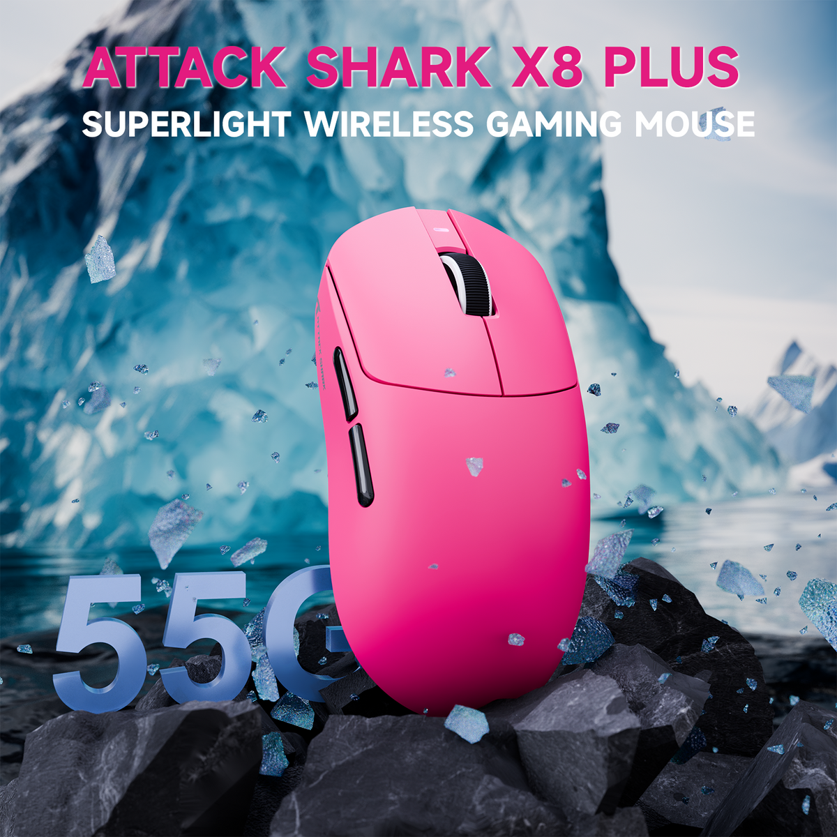 ATTACK SHARK X8 PLUS Tri-mode Wireless Gaming Mouse With C06 ULTRA Cable