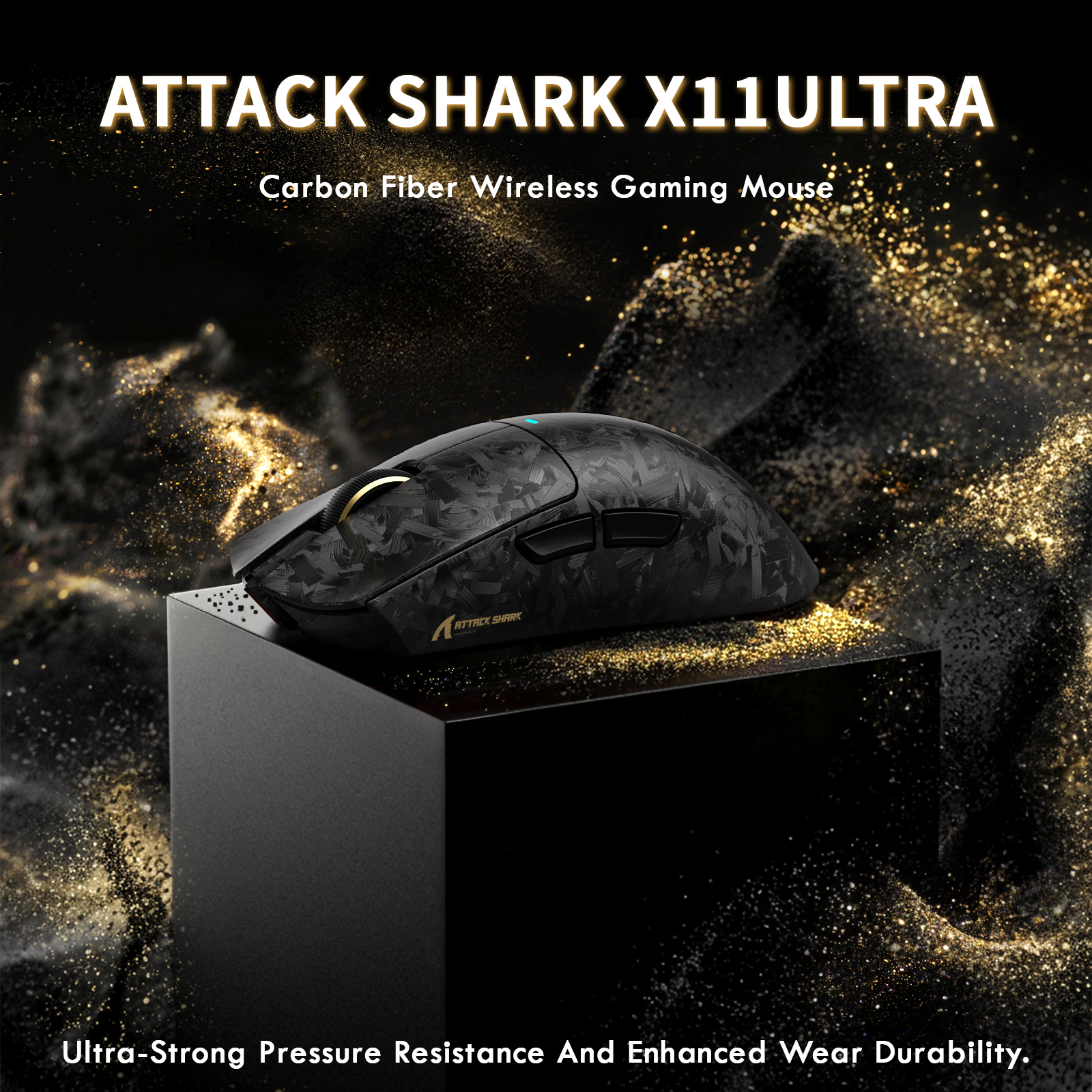 Attack Shark X11 Ultra carbon fiber wireless gaming mouse product showcase