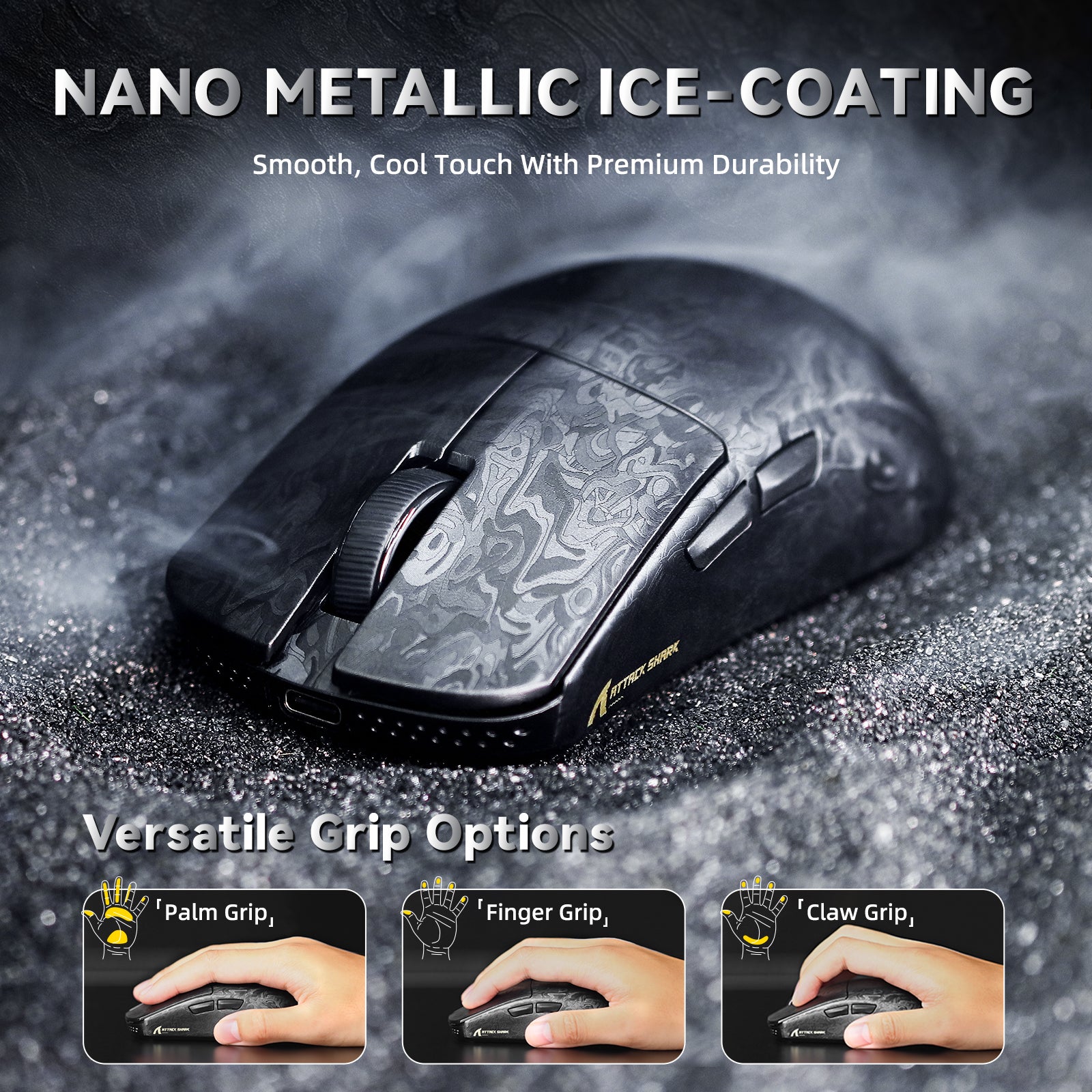 ATTACK SHARK R11 ULTRA Carbon Fiber Wireless 8K PAW3950MAX Gaming Mouse