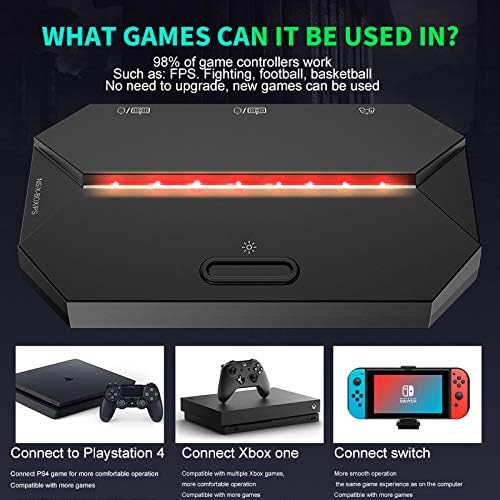 ATTACK SHARK G6L gaming converter with RGB backlight, connects to PS4, Xbox One, and Switch.
