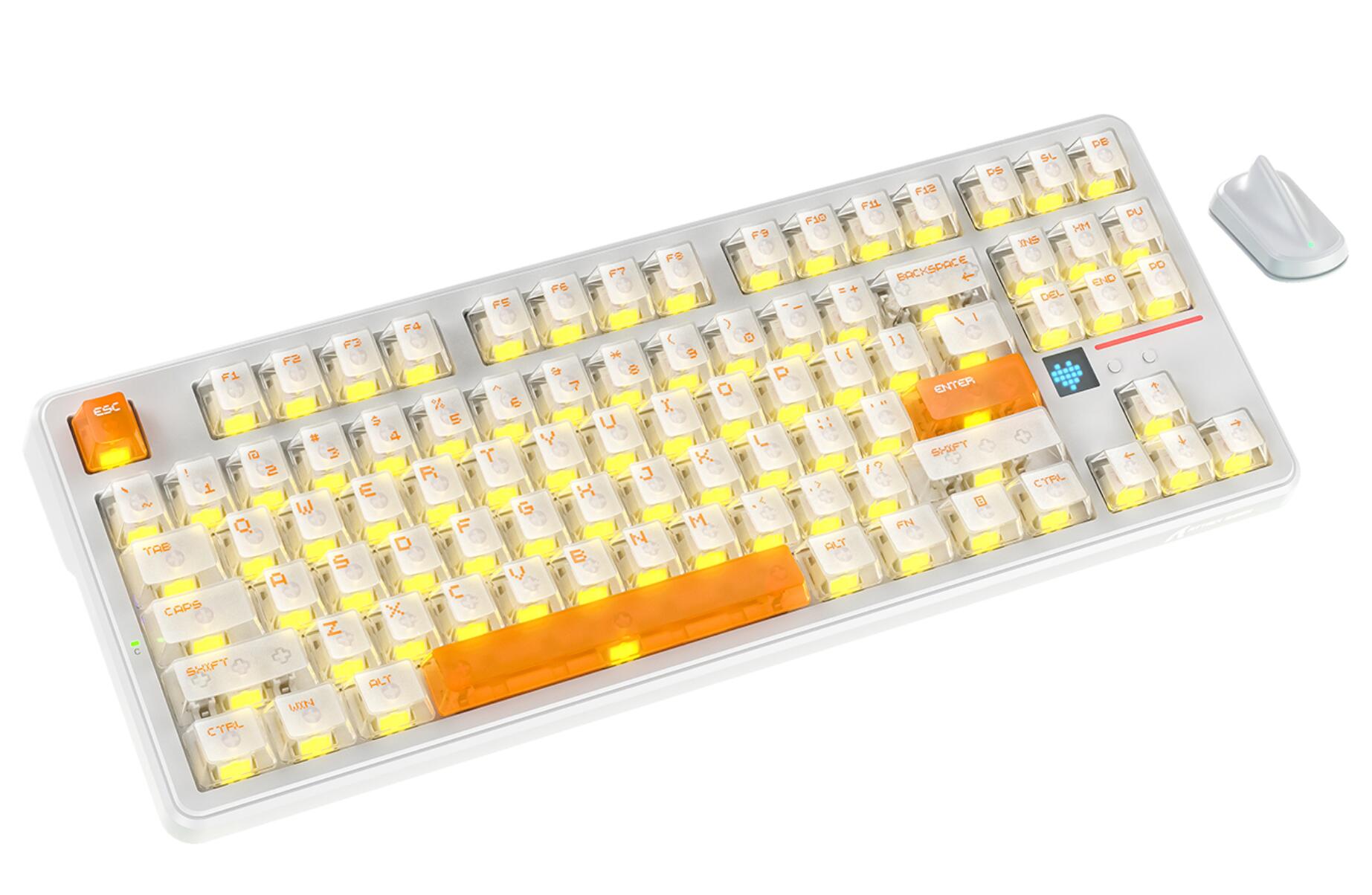 ATTACK SHARK X87 ULTRA Wireless Gaming Keyboard with 8KHz Receiver and RGB Coiled Cable