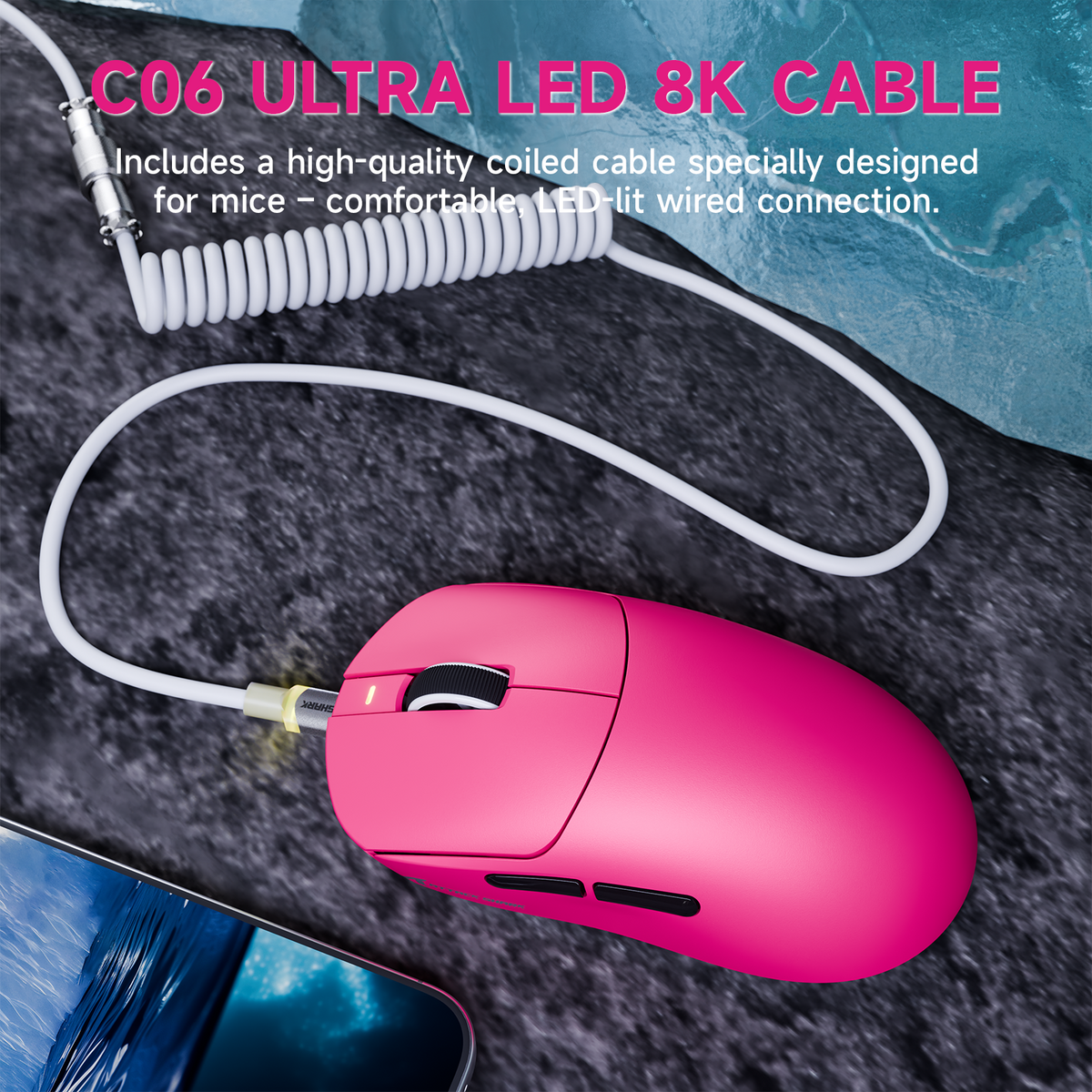 ATTACK SHARK X8 PLUS Tri-mode Wireless Gaming Mouse With C06 ULTRA Cable