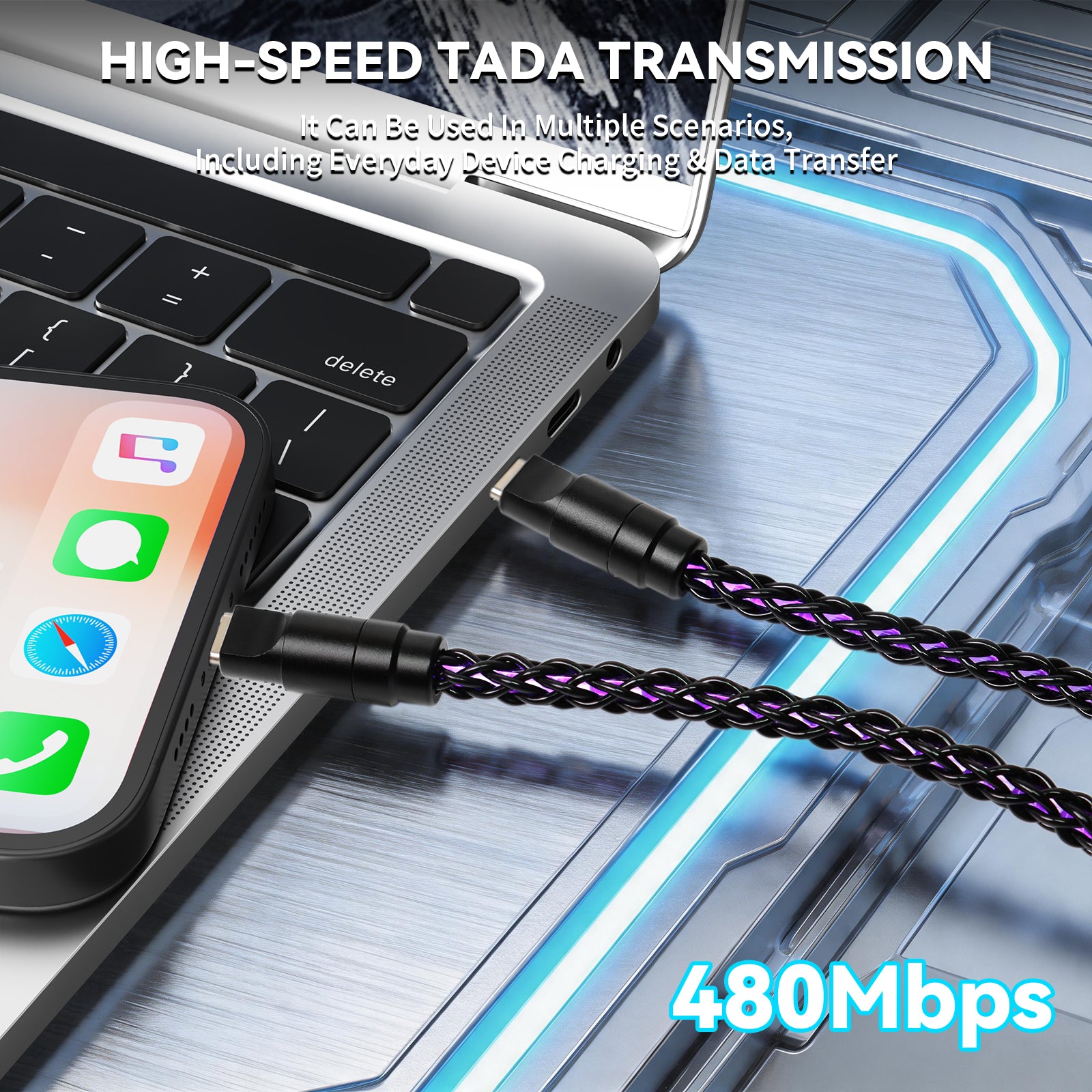 ATTACK SHARK C07 PRO 2-In 1 Type C Cable for 8KHz Gaming Keyboard/Mouse