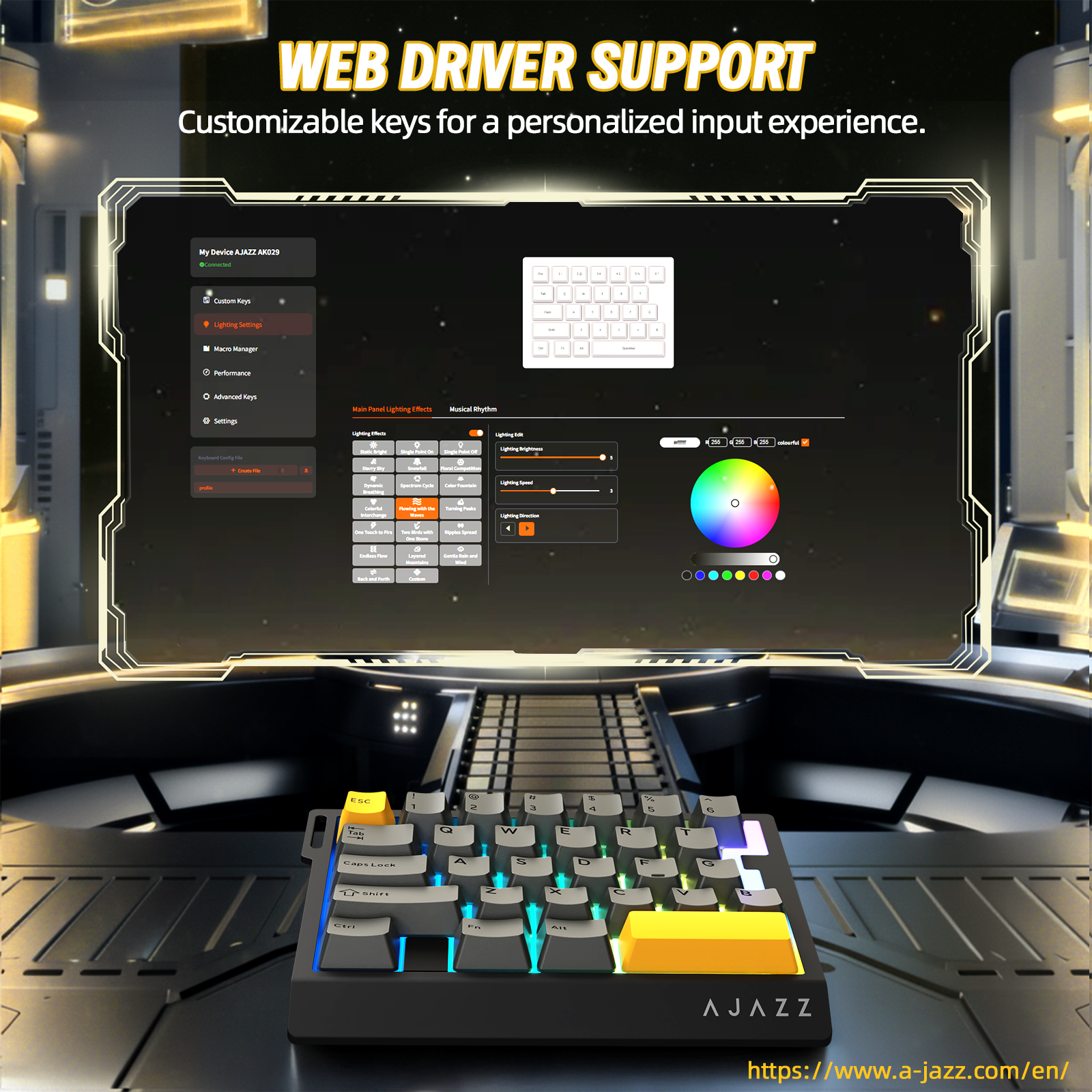 ATTACK SHARK X AJAZZ AK029 Wired One-Handed Gaming Keyboard