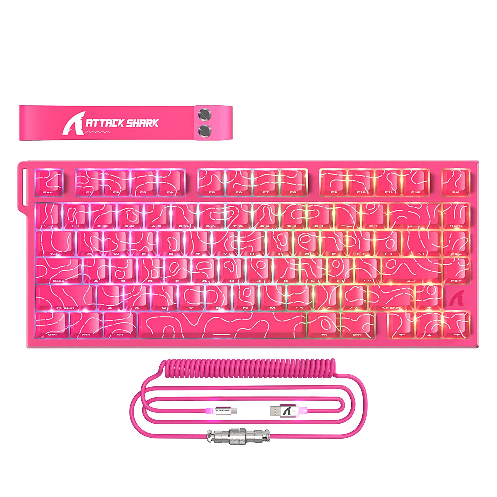 ATTACK SHARK R82 HE Wired 75% Gaming Keyboard with C01ULTRA LED Cable