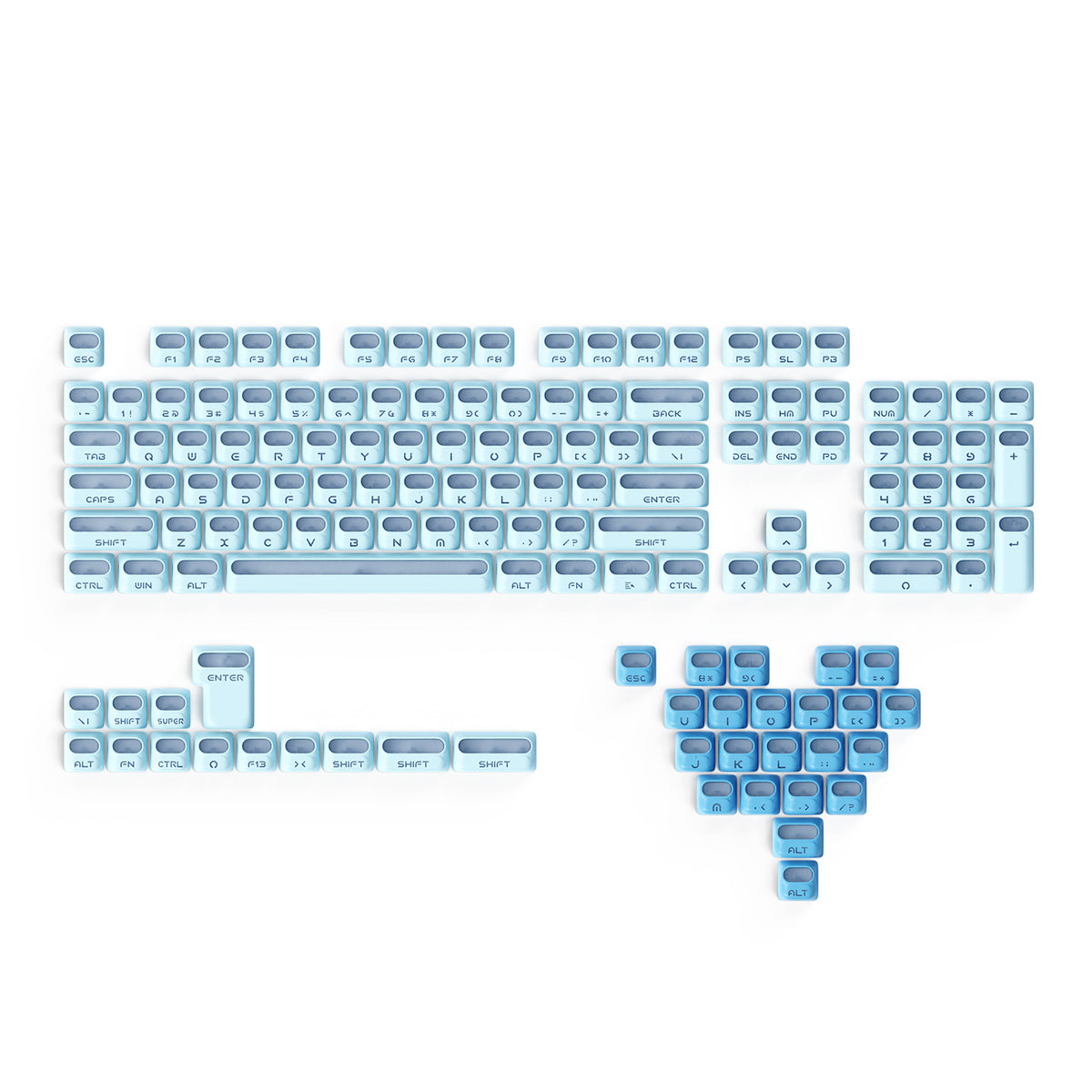ATTACK SHARK SK08 139 XDA PBT & PC Astronaut Shine-Through Keycaps
