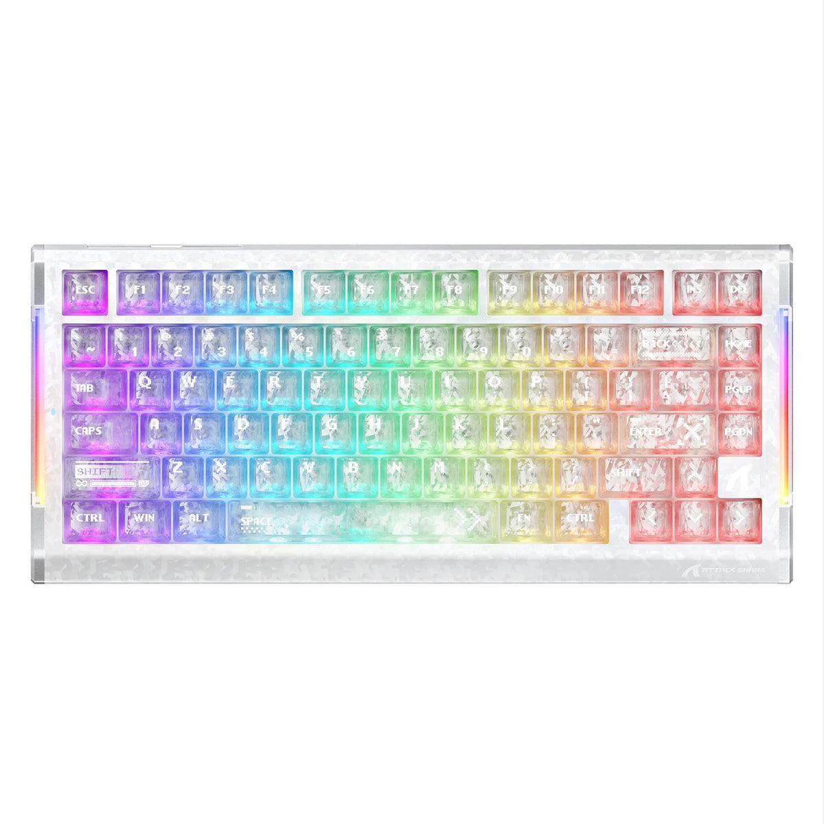 ATTACK SHARK R86 HE Carbon Fiber Wired Rapid Trigger Magnetic Switch Gaming Keyboard with C01 ULTRA RGB Coiled Cable