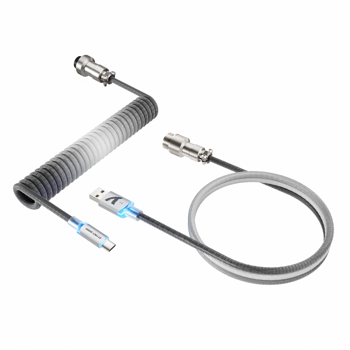 8K Coiled Cable for Magnetic Keyboard | RGB Glow