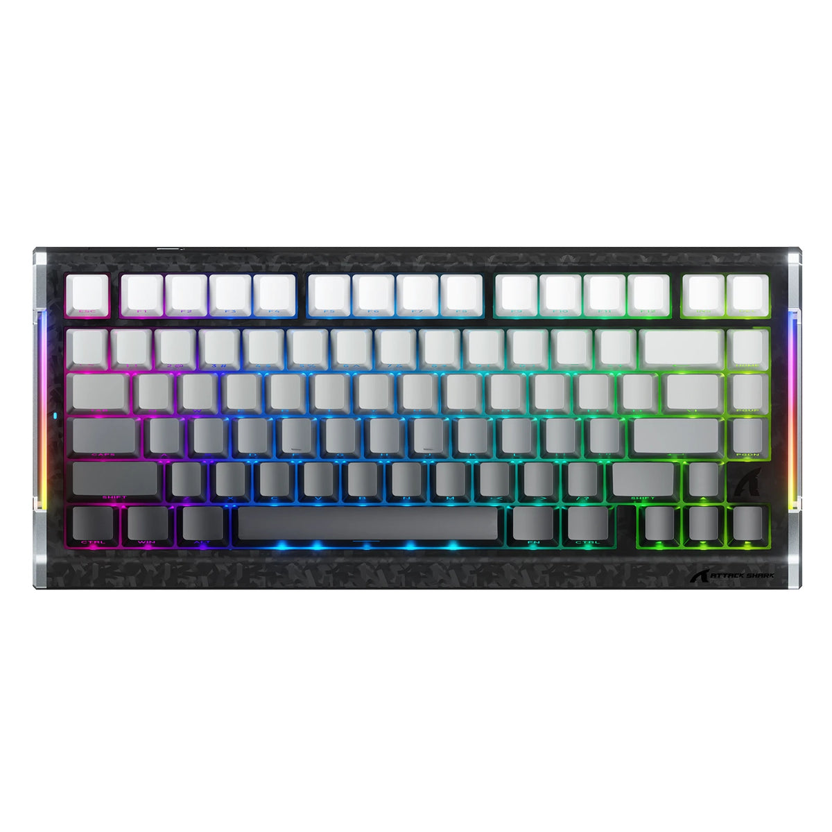 ATTACK SHARK R86 HE Carbon Fiber Wired Rapid Trigger Magnetic Switch Gaming Keyboard with C01 ULTRA RGB Coiled Cable