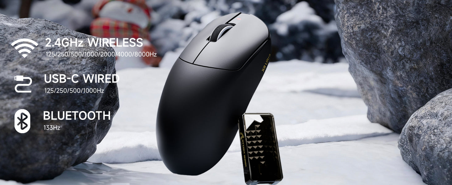 ATTACK SHARK X8 Ultra 8KHz Wireless Gaming Mouse With C06 Ultra Cable