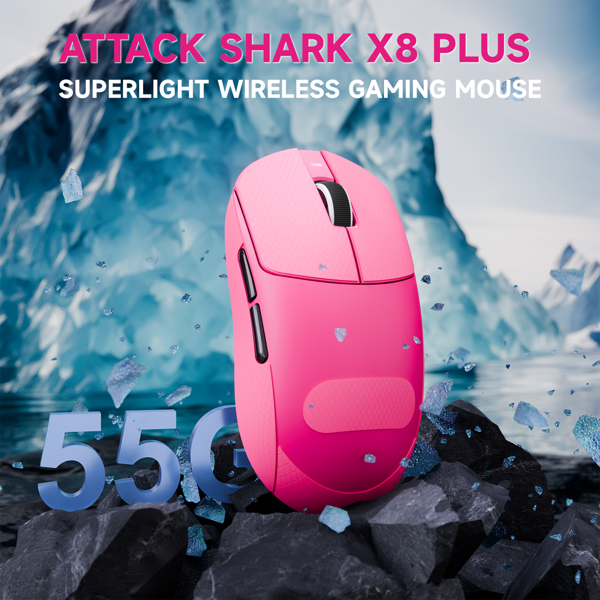ATTACK SHARK X8 PLUS Tri-mode Wireless Gaming Mouse With C06 ULTRA Cable