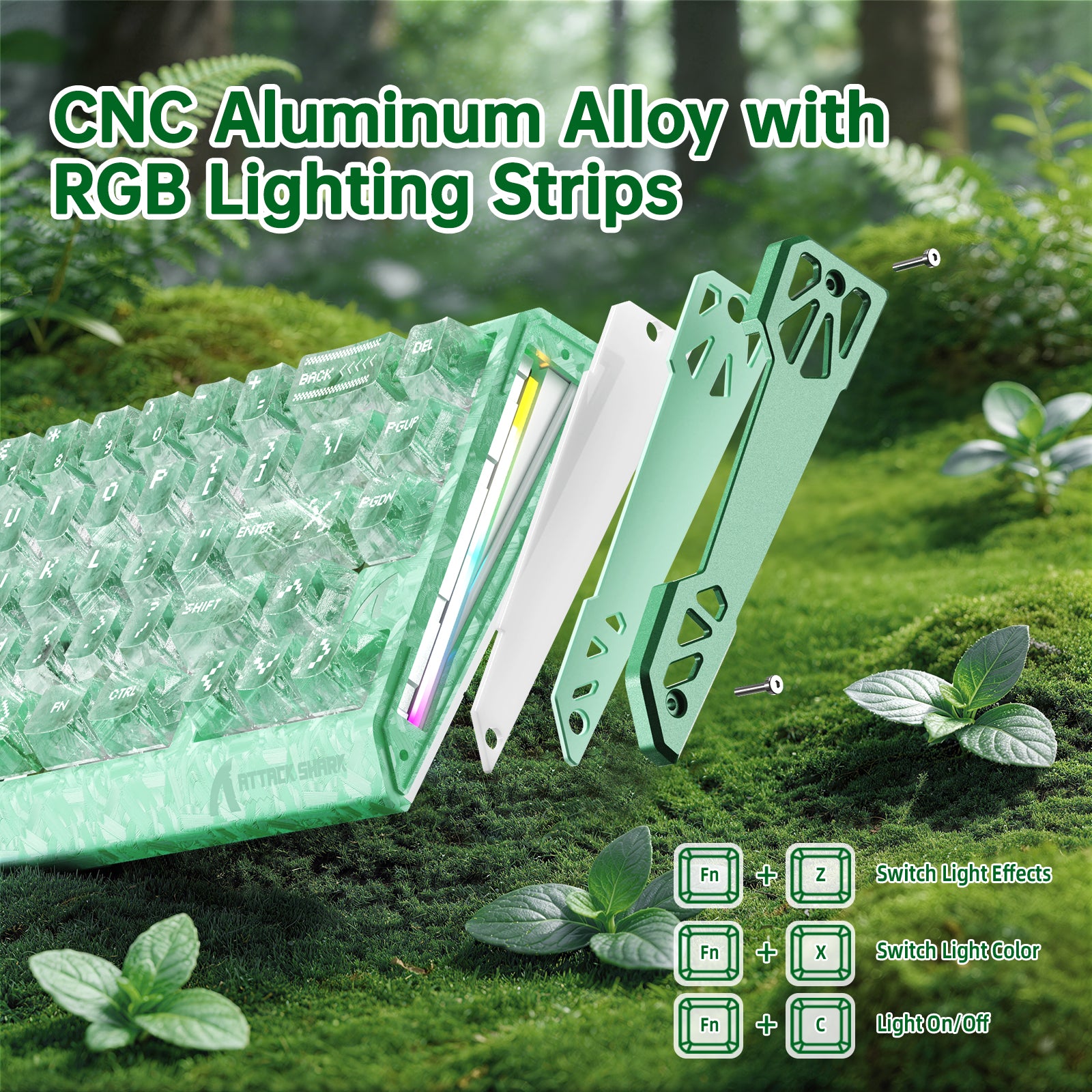 ATTACK SHARK R68 HE Carbon Fiber Wired Rapid Trigger Magnetic Switch Keyboard With C01 Ultra RGB Coiled Cable