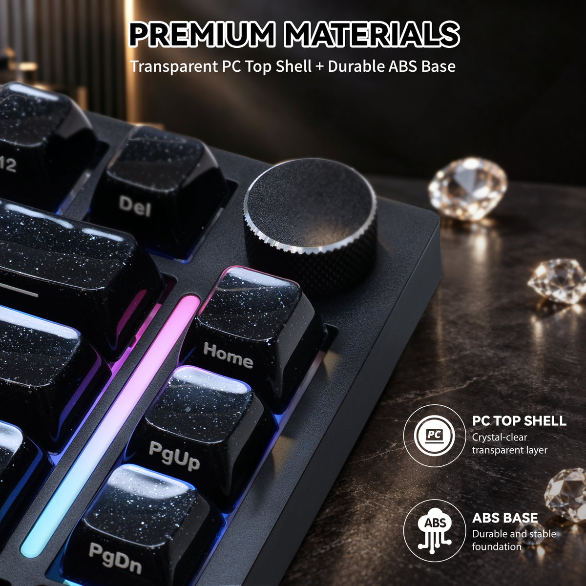 ATTACK SHARK SK03 136 Keys Crystal Keycaps, ASA Profile, ANSI/ISO