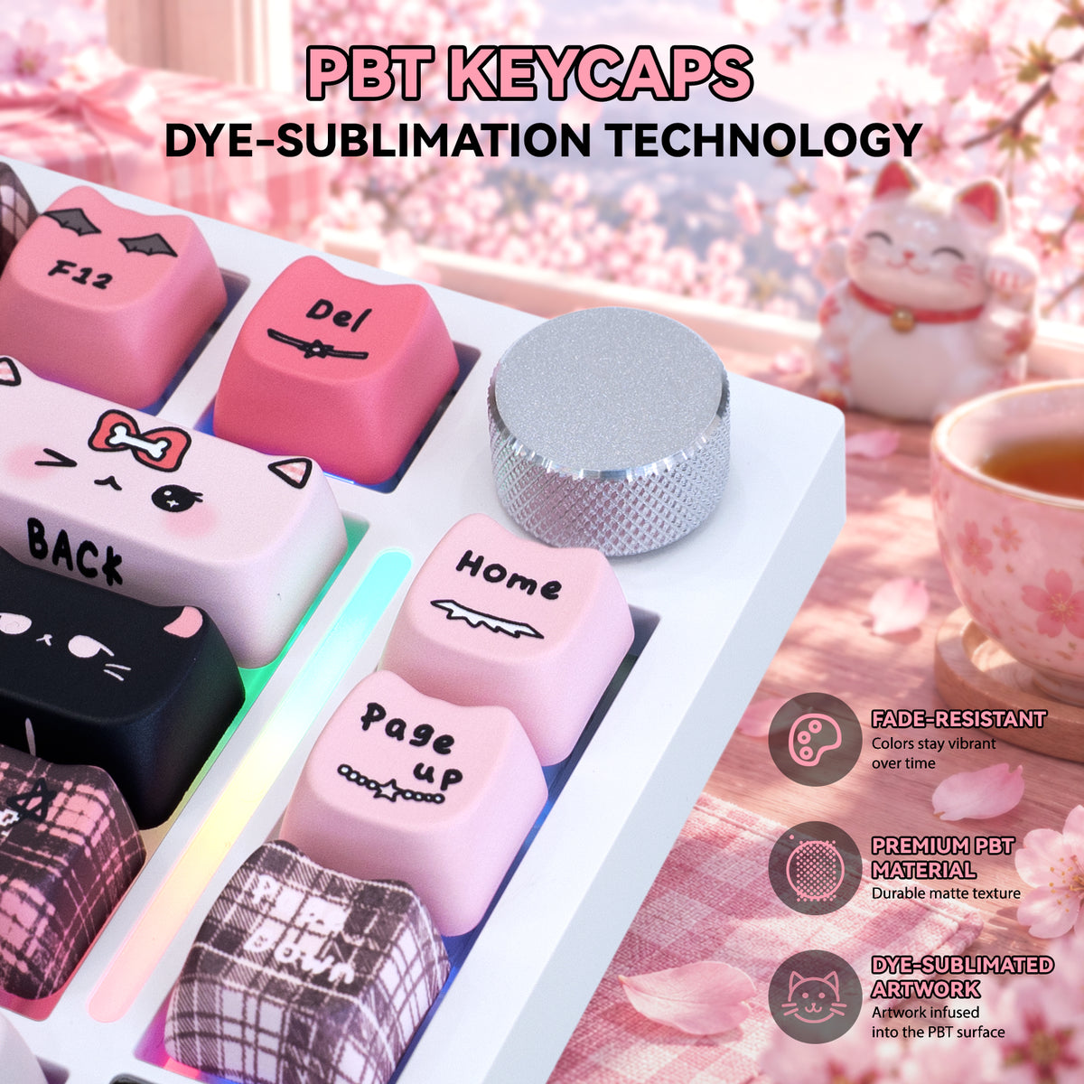 ATTACK SHARK SK05 118/119 Keys PBT Keycaps, MOA, ANSI