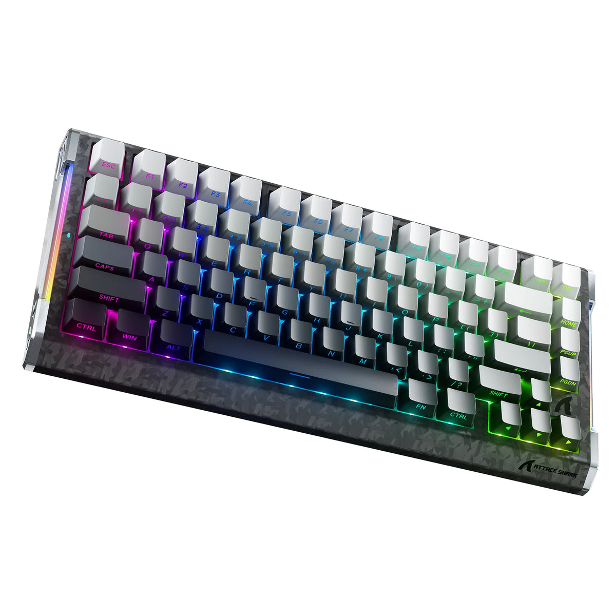 ATTACK SHARK R86 HE Carbon Fiber Wired Rapid Trigger Magnetic Switch Gaming Keyboard with C01 ULTRA RGB Coiled Cable