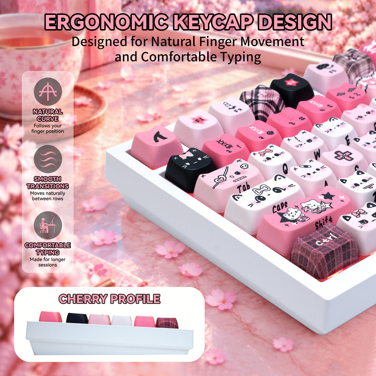 ATTACK SHARK SK05 118/119 Keys PBT Keycaps, MOA, ANSI