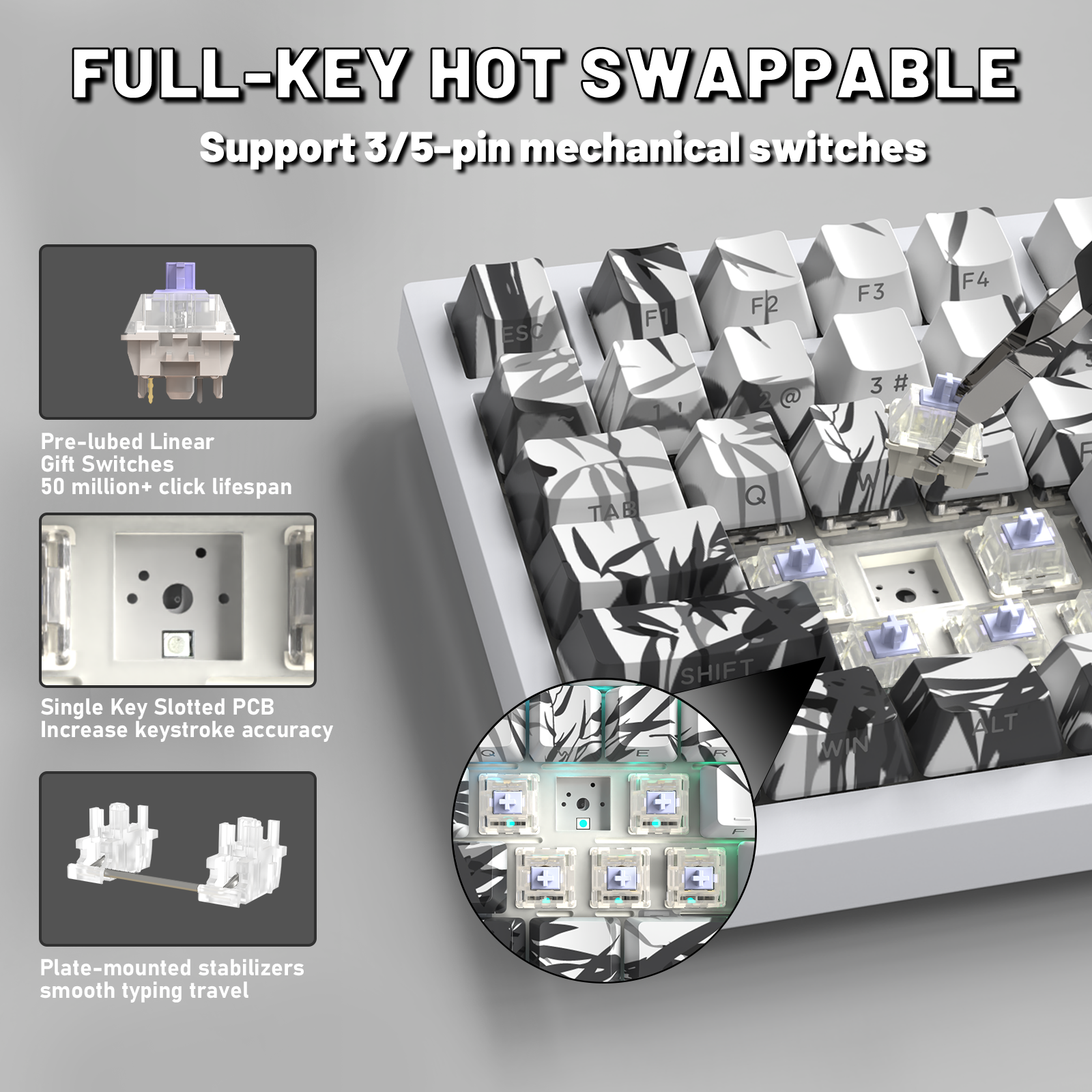 ATTACK SHARK X820ULTRA Mechanical Keyboard with C01ULTRA Coiled Cable