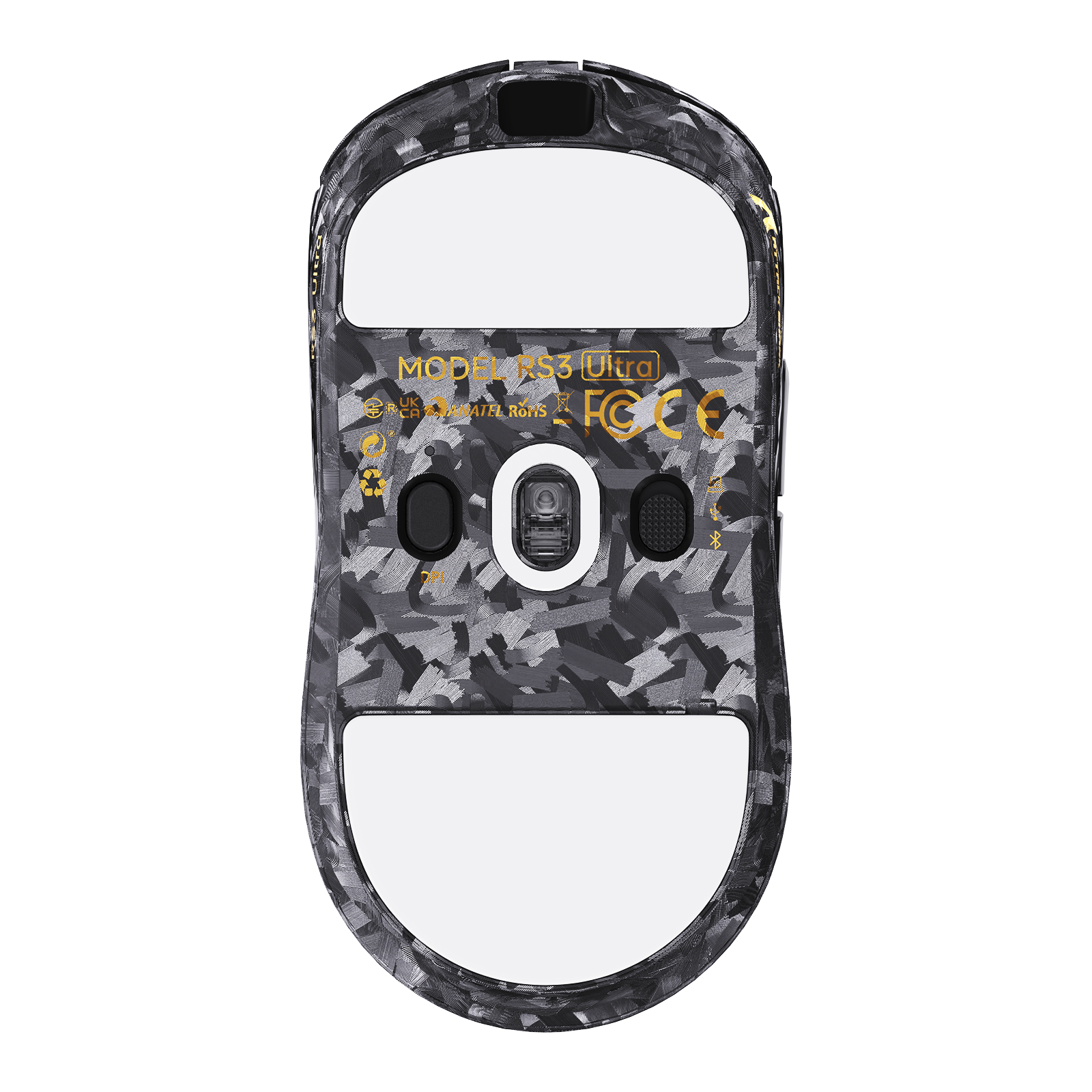 ATTACK SHARK RS3 Ultra carbon fiber wireless gaming mouse shell with cutouts