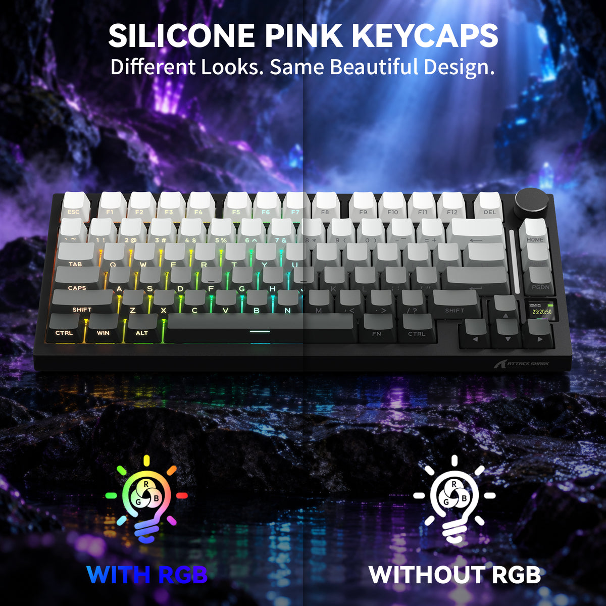 ATTACK SHARK SK06 135 Keys Shine-Through Keycaps, ANSI/ISO