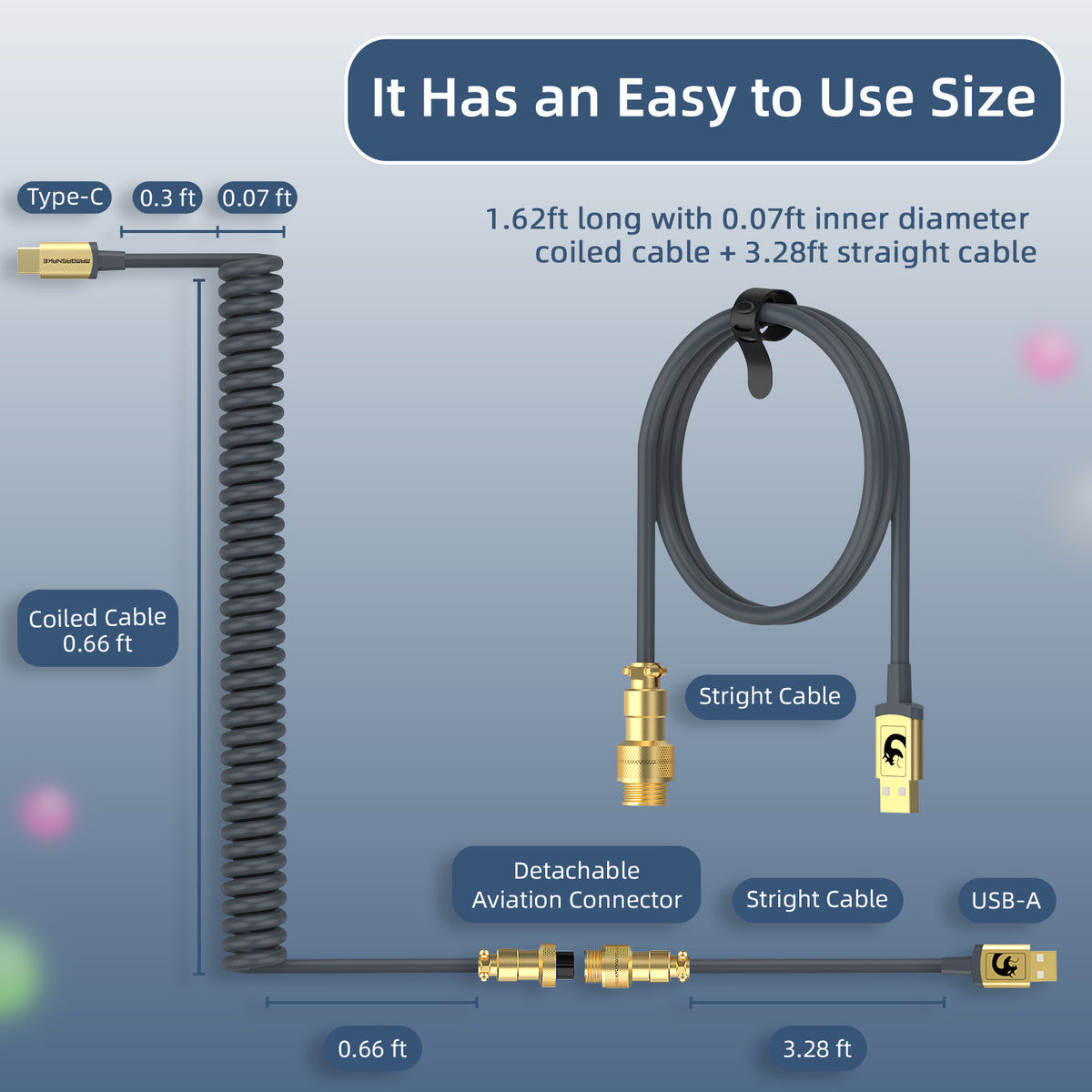 ATTACK SHARK x MAMBASNAKE C02 Coiled Cable