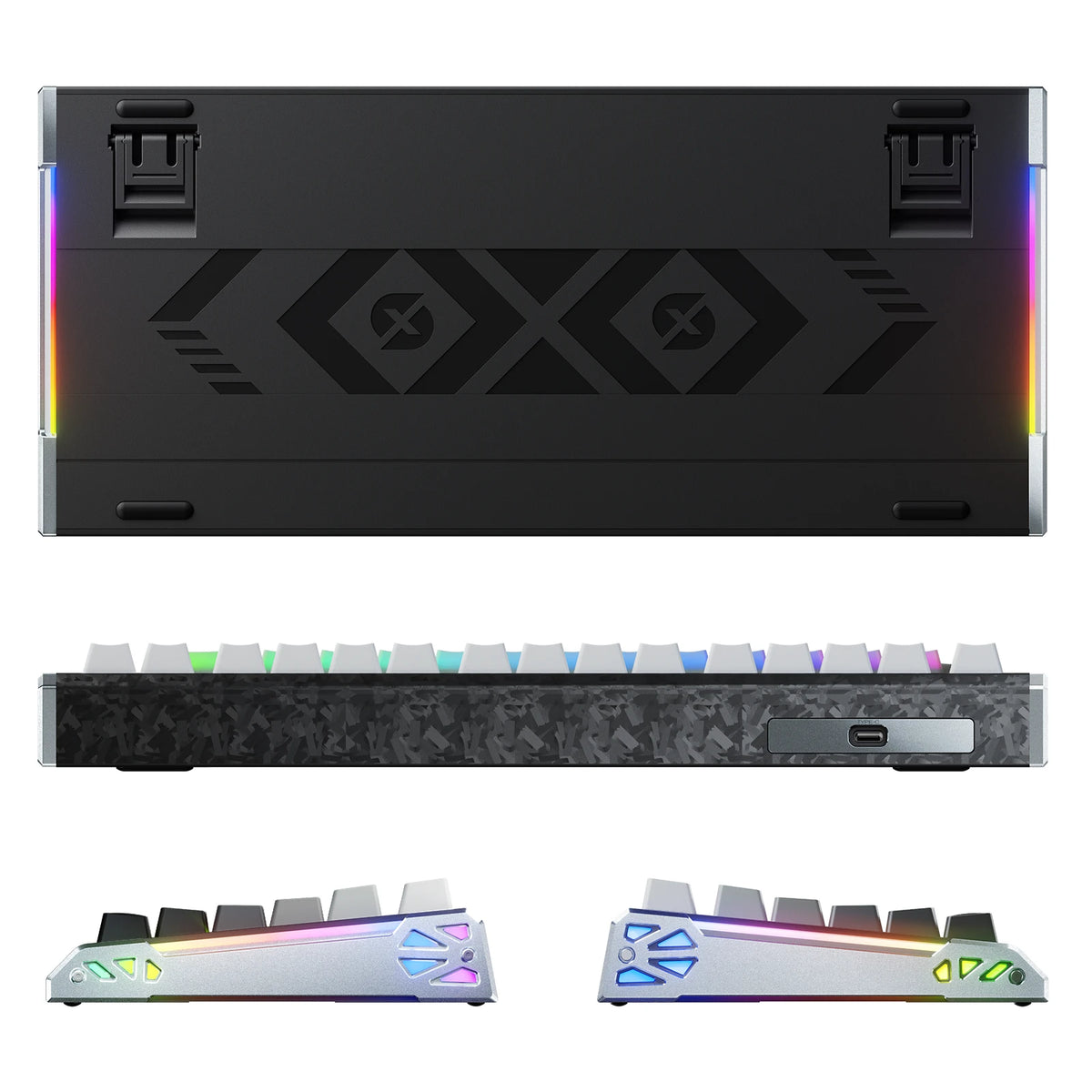 ATTACK SHARK R86 HE Carbon Fiber Wired Rapid Trigger Magnetic Switch Gaming Keyboard with C01 ULTRA RGB Coiled Cable