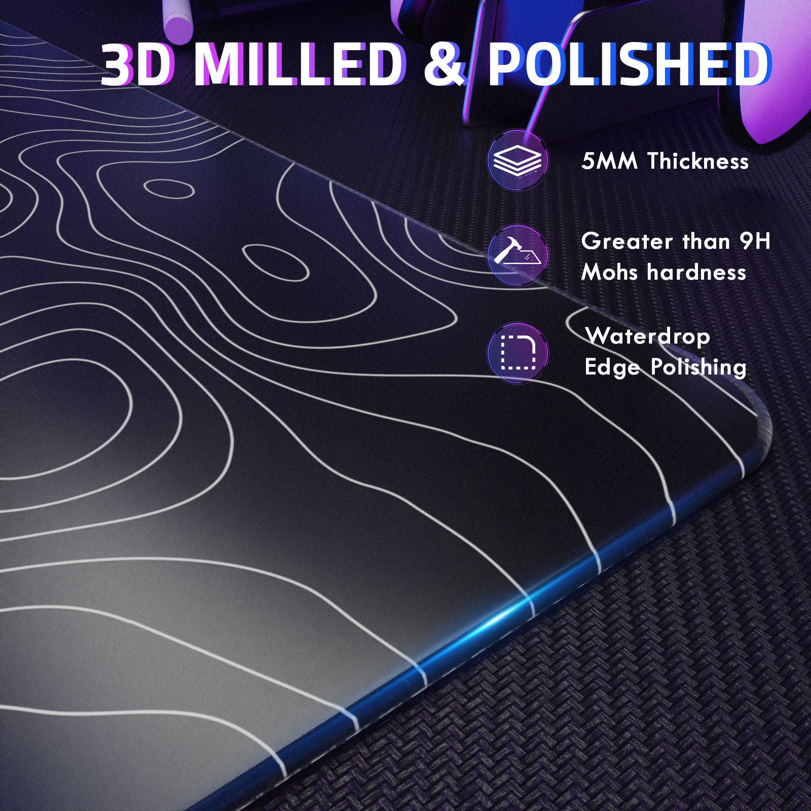 ATTACK SHARK CM05 Tempered Glass Gaming Mouse Pad