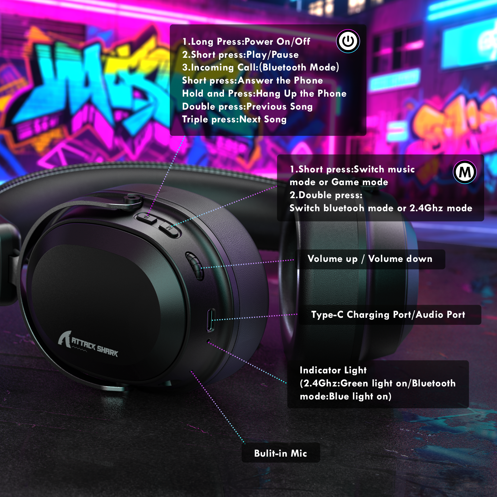 ATTACK SHARK L30PRO Wireless Gaming Headset