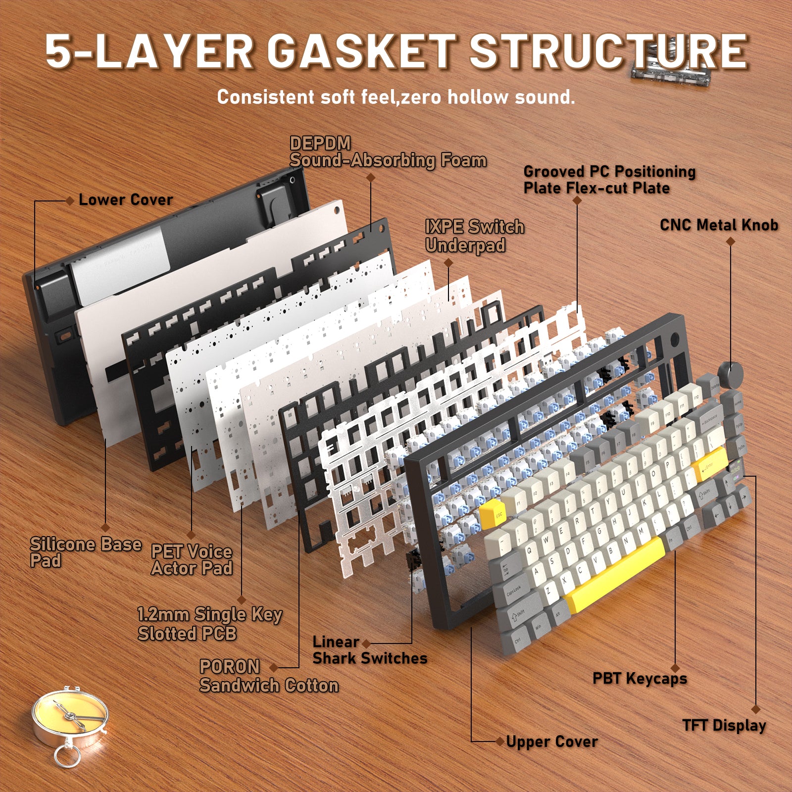 ATTACK SHARK X820ULTRA Mechanical Keyboard with C01ULTRA Coiled Cable