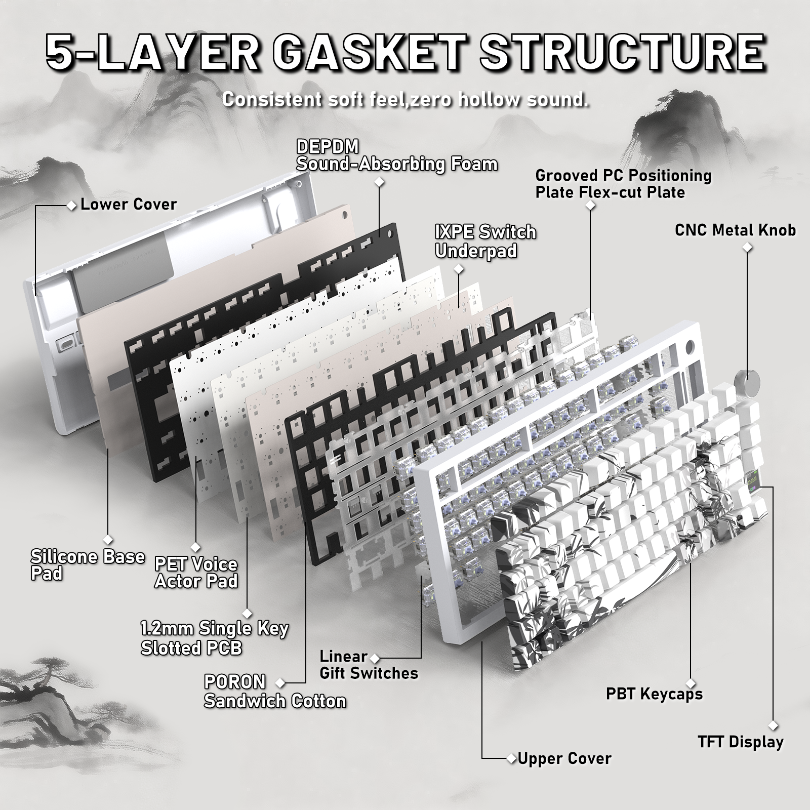 ATTACK SHARK X820ULTRA Mechanical Keyboard with C01ULTRA Coiled Cable