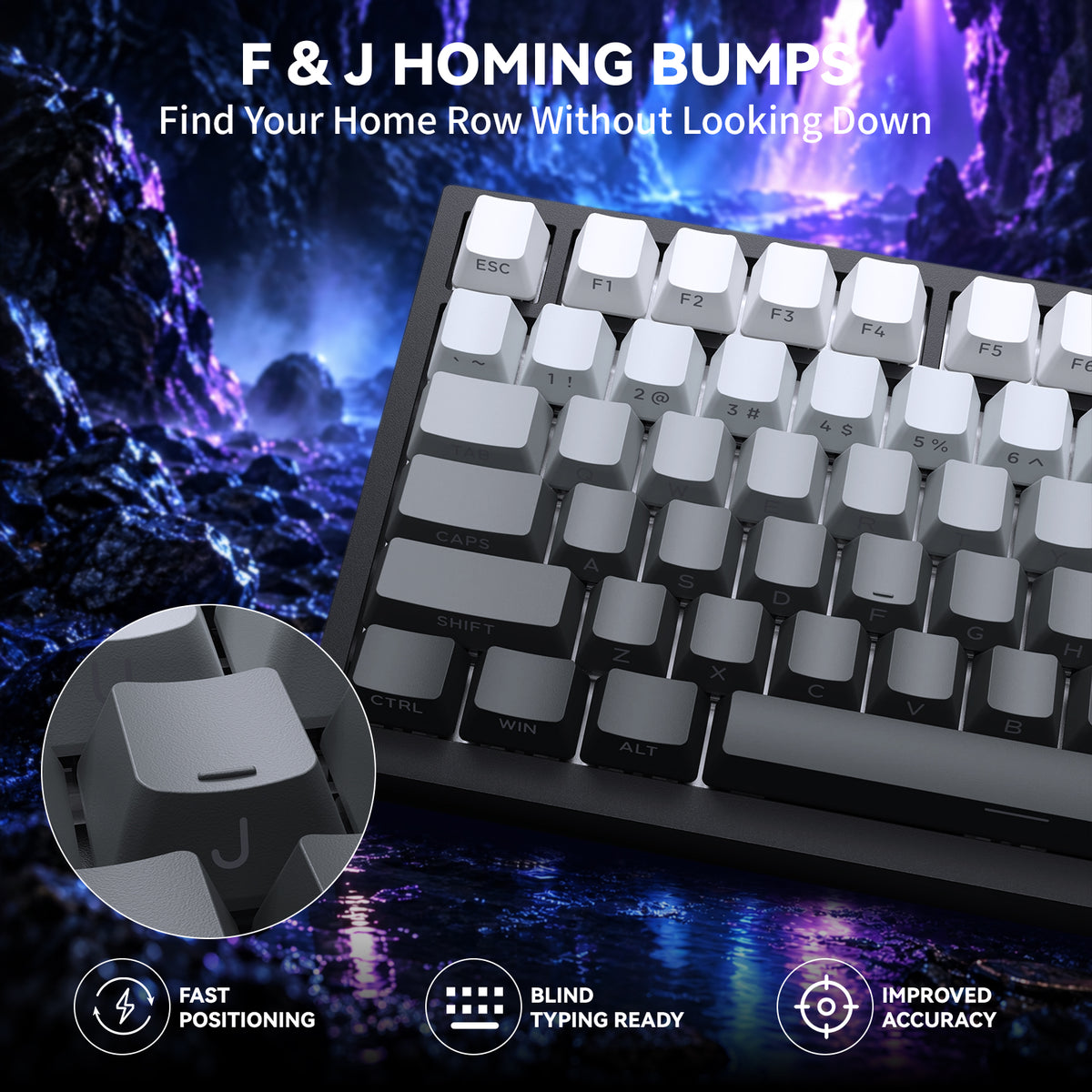 ATTACK SHARK SK06 135 Keys Shine-Through Keycaps, ANSI/ISO