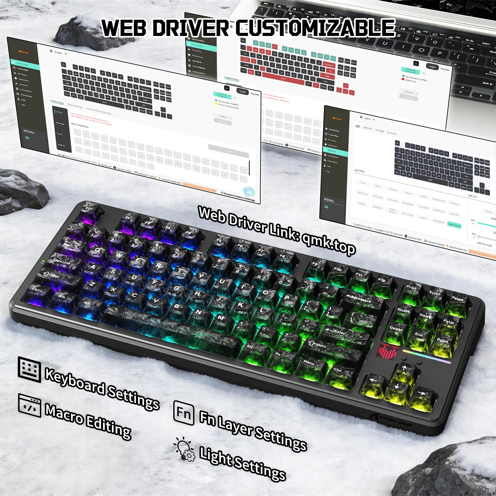 ATTACK SHARK X87 ULTRA Wireless Mechanical Keyboard With 8K Wireless Receiver