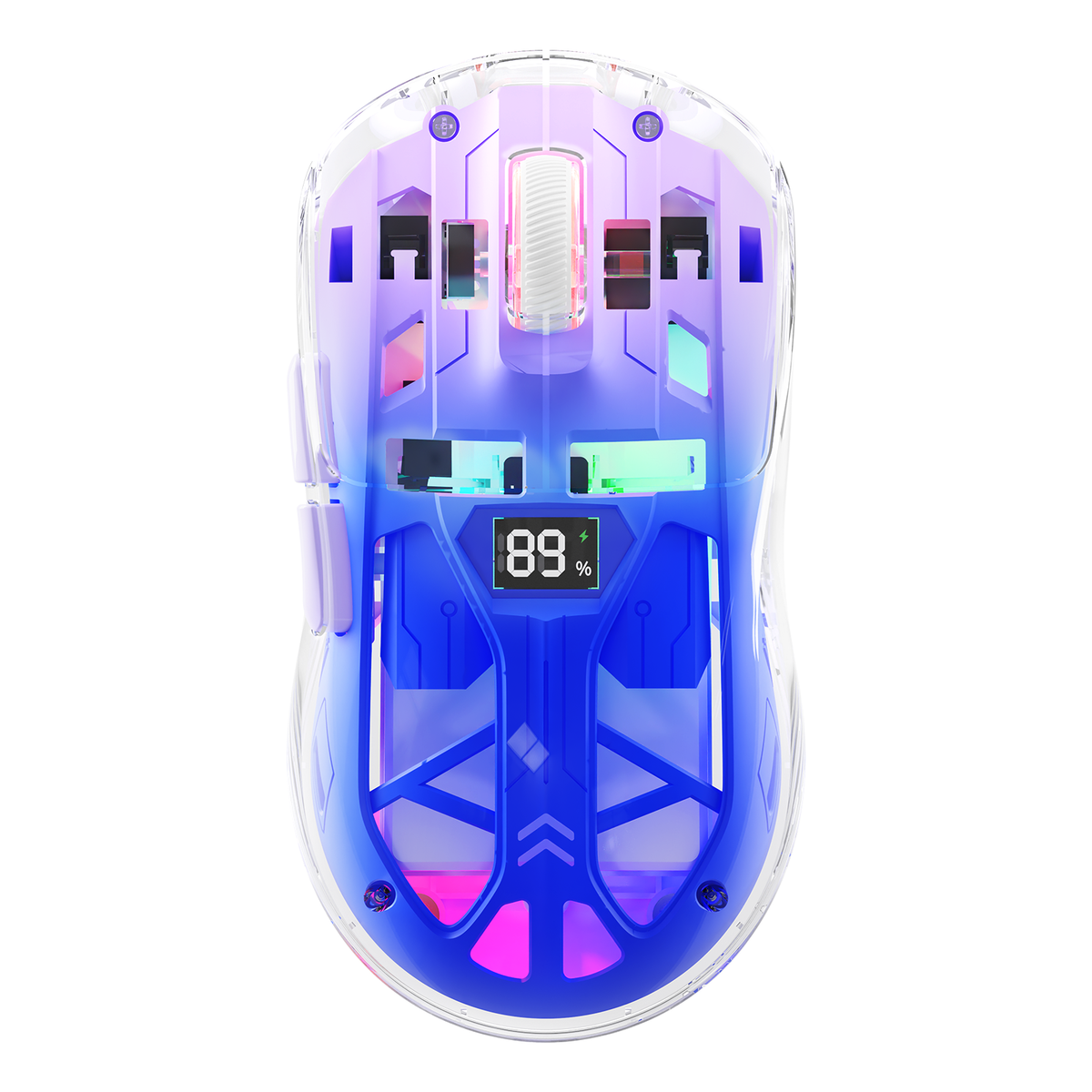Transparent RGB Mouse with Battery Display | A2 Gaming