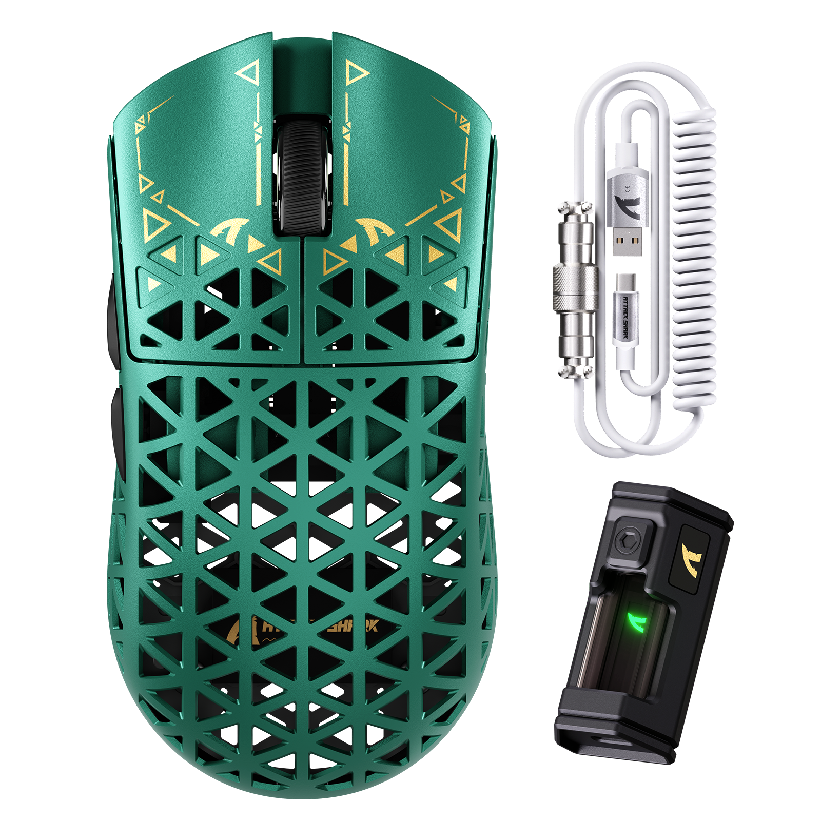 ATTACK SHARK R5 ULTRA Carbon Fiber Wireless 8K PAW3950MAX Gaming Mouse with 8K Coiled Cable