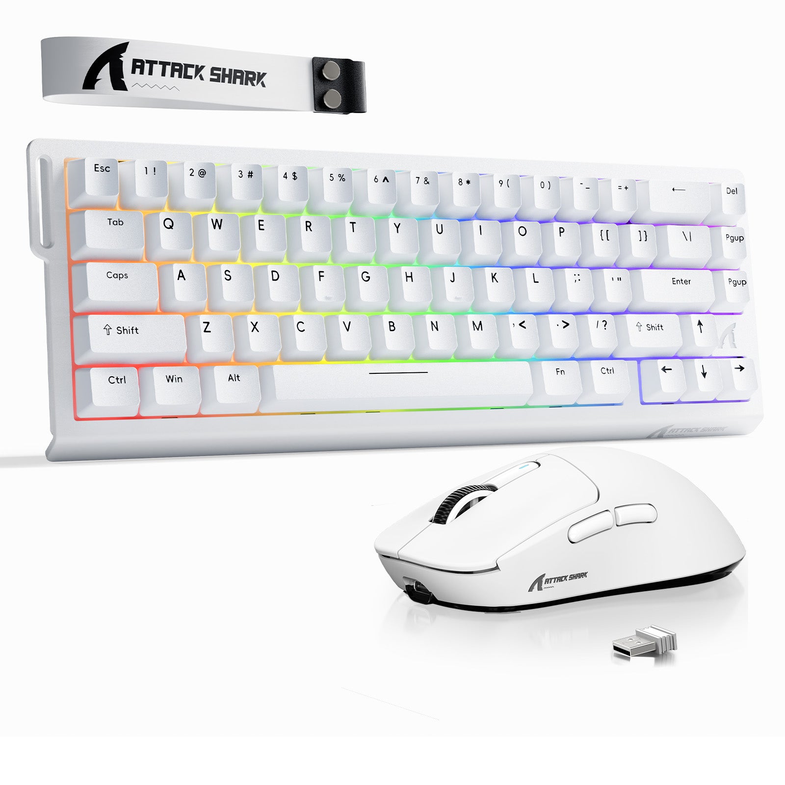 ATTACK SHARK X68HE X3 マウスセット 白 X68 HE & X3 Bundle | Rapid Trigger Keyboard + PAW3395 Mouse