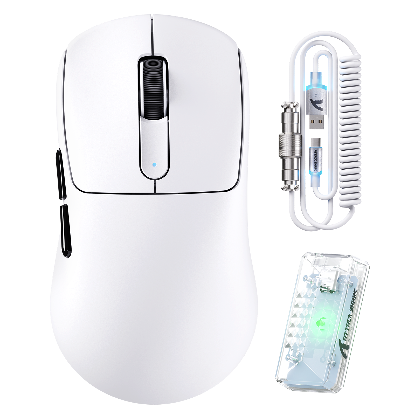 ATTACK SHARK V5 8KHz Wireless PAW3950MAX Gaming Mouse with C06 Ultra Cable