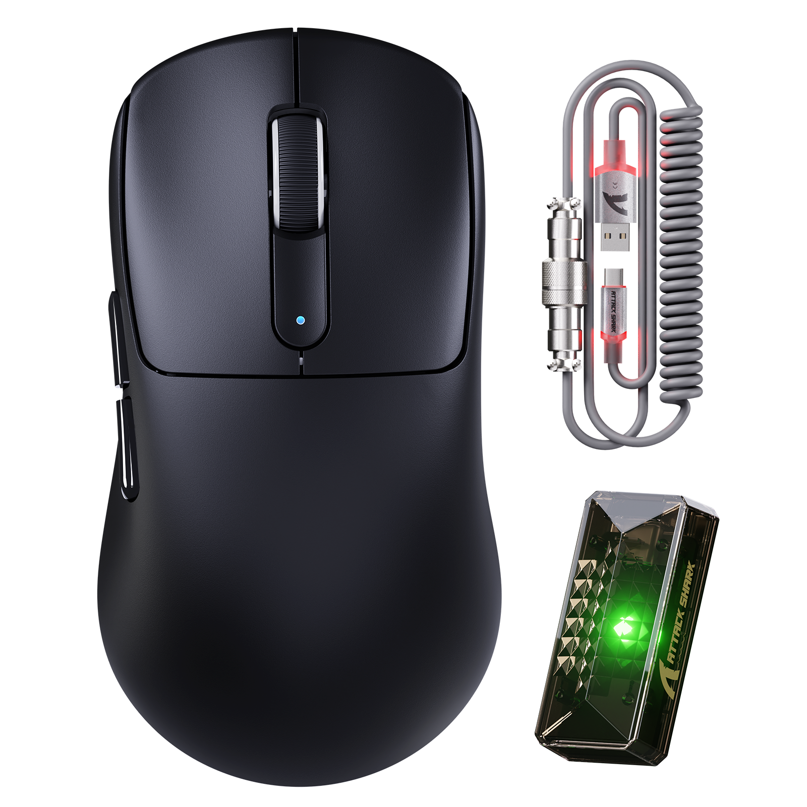 ATTACK SHARK V5 8KHz Wireless PAW3950MAX Gaming Mouse with C06 Ultra Cable