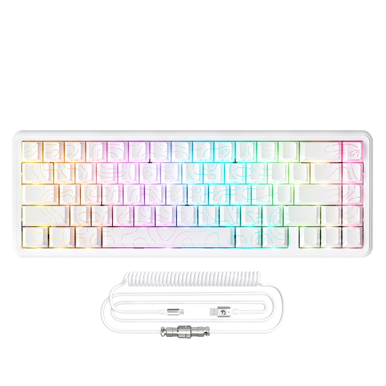 ATTACK SHARK X65 HE Magnetic Switch Rapid Trigger Keyboard With 8Khz Coiled Cable