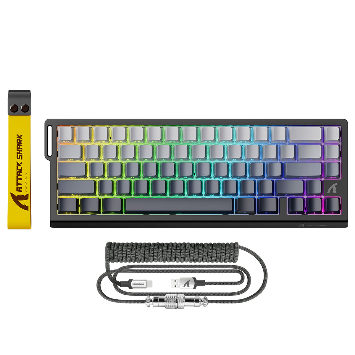 ATTACK SHARK X68 HE Rapid Trigger Keyboard Magnetic Switch with C01PRO Coiled Cable
